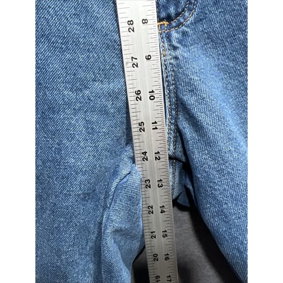 VTG L.L. Bean Original Fit/Relaxed Mom Jeans Blue Flannel Lined Plaid Size 14P - Picture 15 of 16
